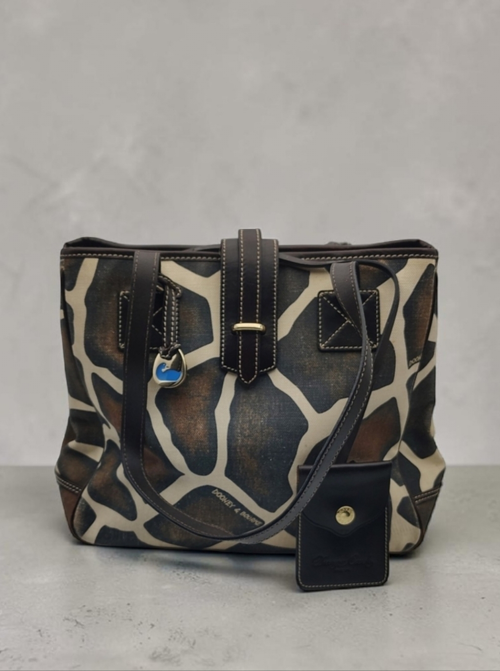 Dooney & Bourke Brown Giraffe-Print Canvas Tote